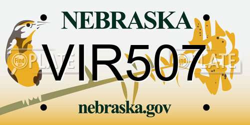 VIR507 Nebraska License Plate