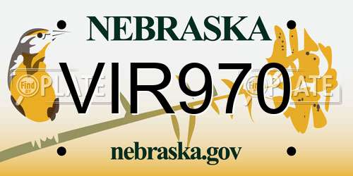 VIR970 Nebraska License Plate