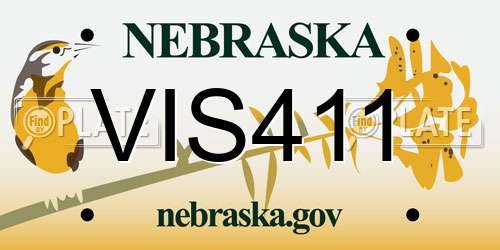 VIS411 Nebraska License Plate