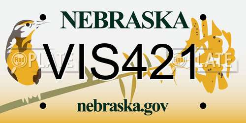 VIS421 Nebraska License Plate