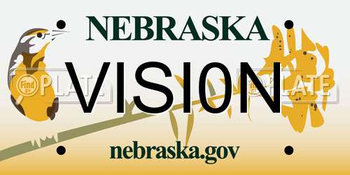 VISI0N Nebraska License Plate