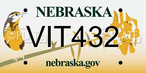 VIT432 Nebraska License Plate