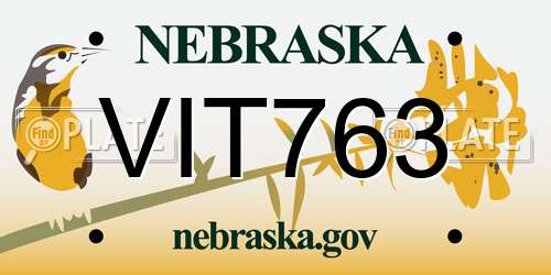VIT763 Nebraska License Plate