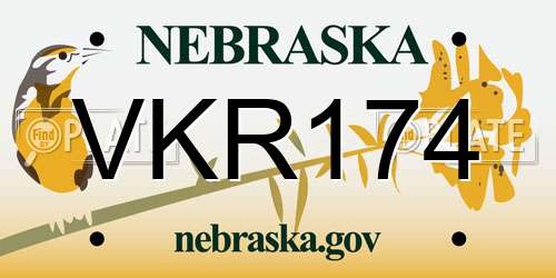 VKR174 Nebraska License Plate