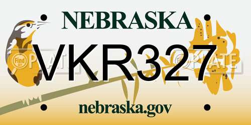 VKR327 Nebraska License Plate