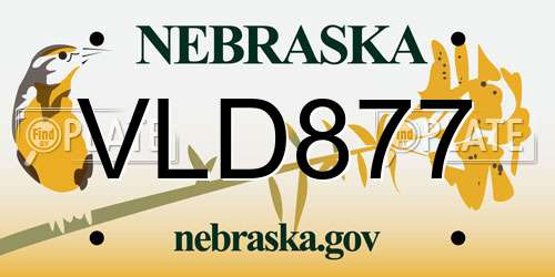 VLD877 Nebraska License Plate