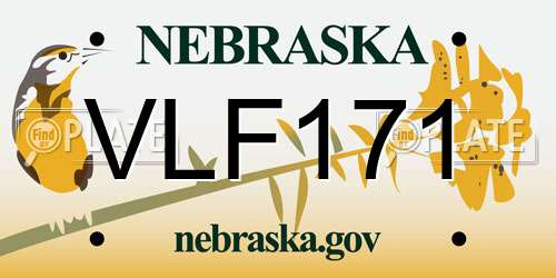 VLF171 Nebraska License Plate