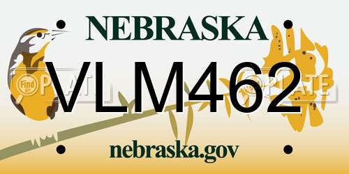 VLM462 Nebraska License Plate