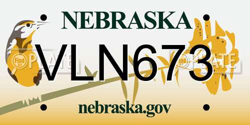 VLN673 Nebraska License Plate