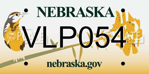 VLP054 Nebraska License Plate