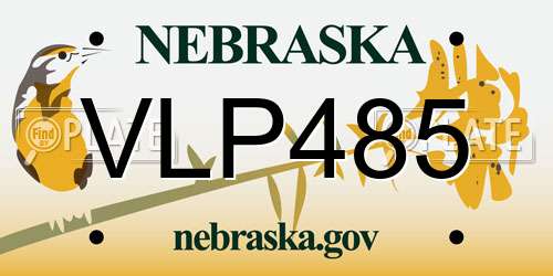 VLP485 Nebraska License Plate