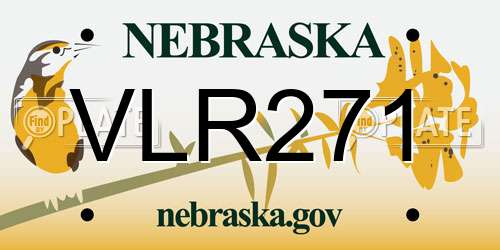 VLR271 Nebraska License Plate