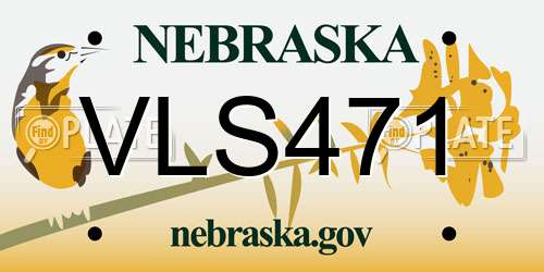 VLS471 Nebraska License Plate