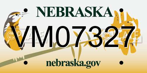 VM07327 Nebraska License Plate