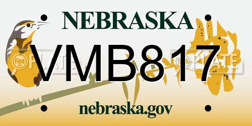 VMB817 Nebraska License Plate