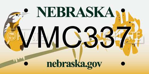 VMC337 Nebraska License Plate