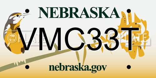 VMC33T Nebraska License Plate