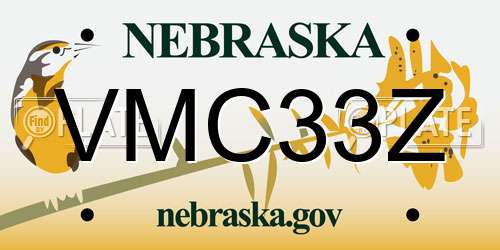VMC33Z Nebraska License Plate