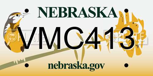 VMC413 Nebraska License Plate