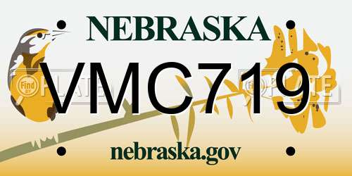 VMC719 Nebraska License Plate