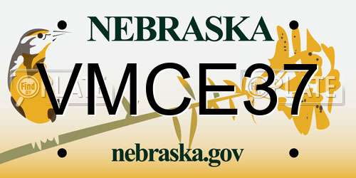 VMCE37 Nebraska License Plate