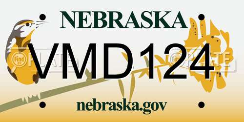 VMD124 Nebraska License Plate