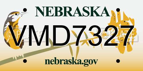 VMD7327 Nebraska License Plate