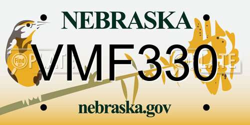 VMF330 Nebraska License Plate