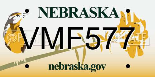 VMF577 Nebraska License Plate