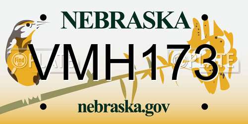 VMH173 Nebraska License Plate