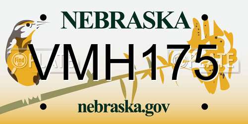 VMH175 Nebraska License Plate