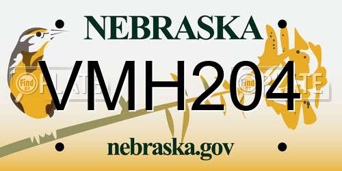 VMH204 Nebraska License Plate