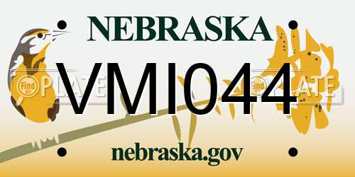 VMI044 Nebraska License Plate