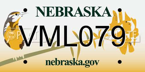VML079 Nebraska License Plate