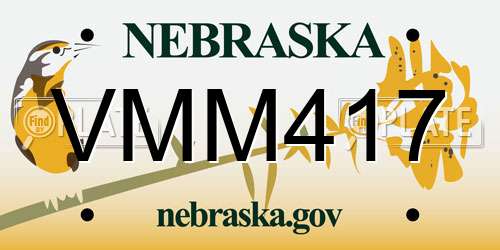 VMM417 Nebraska License Plate