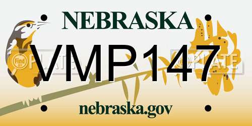 VMP147 Nebraska License Plate