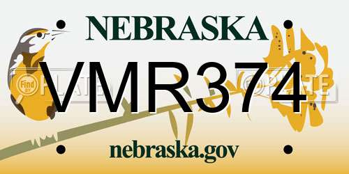VMR374 Nebraska License Plate