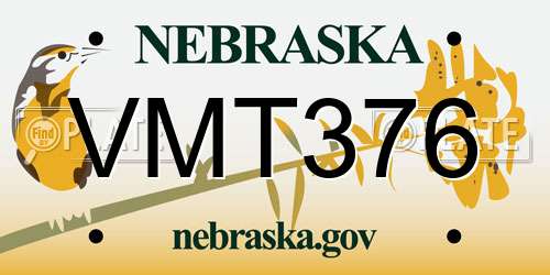 VMT376 Nebraska License Plate
