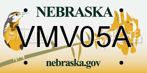 VMV05A Nebraska License Plate