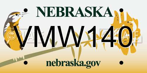 VMW140 Nebraska License Plate