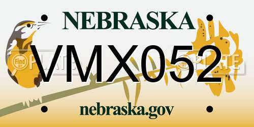 VMX052 Nebraska License Plate