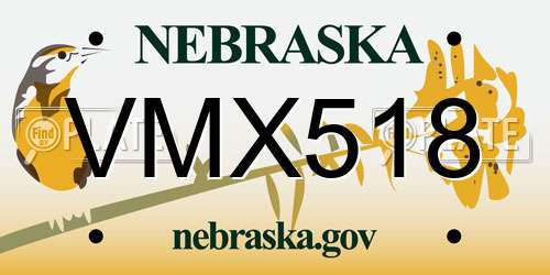 VMX518 Nebraska License Plate