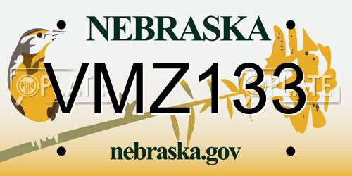 VMZ133 Nebraska License Plate