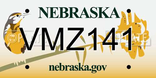 VMZ141 Nebraska License Plate