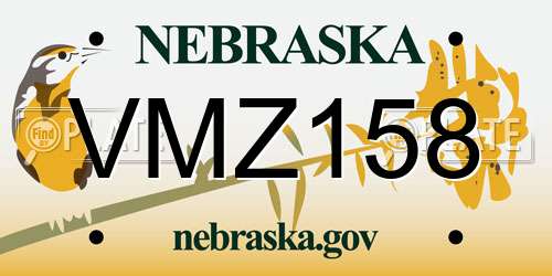 VMZ158 Nebraska License Plate