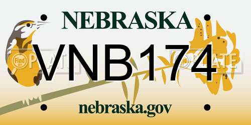VNB174 Nebraska License Plate