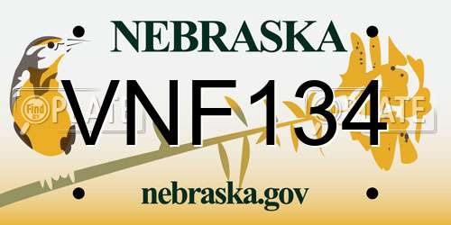 VNF134 Nebraska License Plate