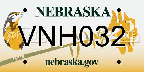 VNH032 Nebraska License Plate