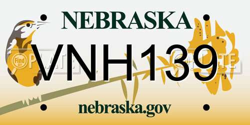 VNH139 Nebraska License Plate