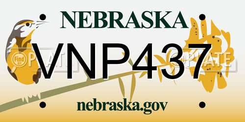 VNP437 Nebraska License Plate